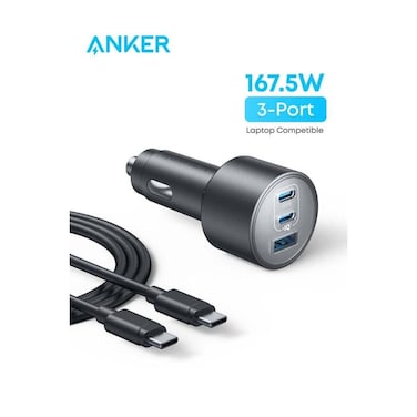 Anker 167.5W 3-Port USB-C Car Charger with USB-C to C Cable (Model B2737)