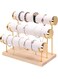 Bracelet Holder Display, Bracelet Organizer Stand, Gold Detachable Bangle Storage Rack for Selling, Velvet Wrap Watch Holder with Wooden Base for Women Girls, Business Supplies, 3 Tier (Beige)