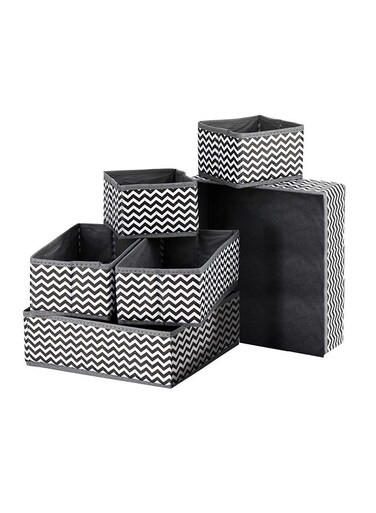 6-Piece Foldable Closet Organizer Grey/White