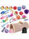 Muamos Cat Toys 24Pcs Set Interactive Accessories Kit for Indoor Cats Kittens Cat Tunnel, Catnip Mouse, Balls, Feather, Teaser Wand for Biting, Chasing, Exercise