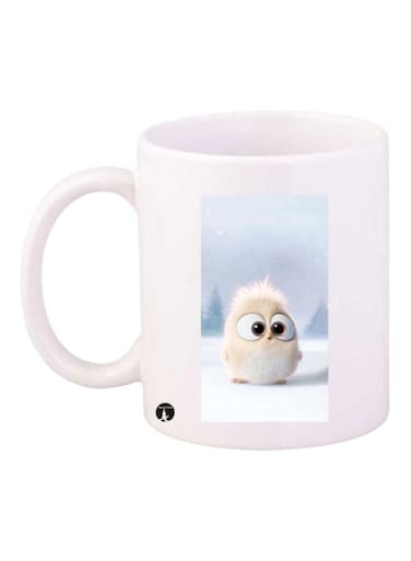 Bird Printed Mug White/Blue