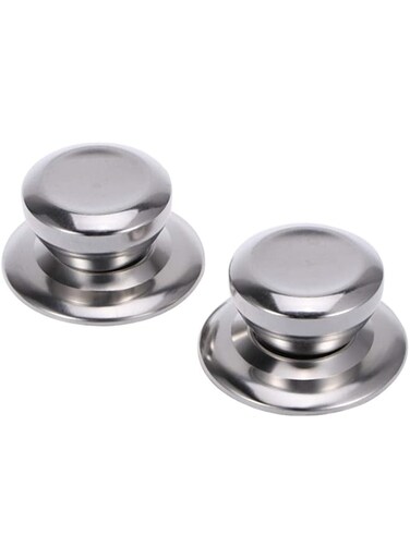 MAKINGTEC 2Pcs Stainless Steel Pot Knobs Replacement Pot Lid Universal Lid Knob Anti-scalding Cookware Lid Pot Handle for Home Kitchen