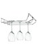 SS Double Self Adhesive Wine Glass Rack/Holder Upside Down Glass Hanging Organizer/Wine Glass Holder for Pubs/Kitchen/Bars (Silver) Pack of 1