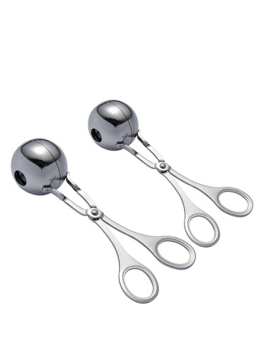 2PCS Meat Baller Maker Stainless Steel Meatball Scoop Ball Maker with Anti-Slip Handles for Kitchen Cooking