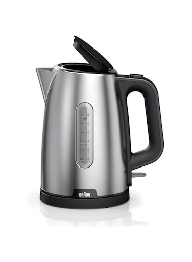 Braun WK 1500 BK PurShine Water kettle, 2200 Watts, 1.7L Capacity, Black, Stainless Steel