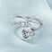S925 Sterling Silver Platinum-plated Snake Rose Open Ring, Model: BSR199