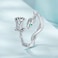 S925 Sterling Silver Platinum-plated Snake Rose Open Ring, Model: BSR199