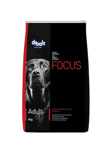 Drools Focus Premium Adult Dry Dog Food, Chicken, 4 Kg   40% Real Chicken, High Protein For Strong Bones &amp; Muscles, Omega 3 &amp; 6 For Healthy Skin &amp; Coat, Natural Antioxidants For Immunity