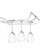 Sulfar Double Self Adhesive Wine Glass Rack/Holder Upside Down Glass Hanging Organizer/Wine Glass Holder for Pubs/Kitchen/Bars (Silver) Pack of 1