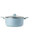 Oak Casserole with Lid and Marble Coating, Soft Touch Handle Stew Pot Suitable for Gas Electric Induction and Ceramic Stove Dutch Oven - 28cm &acirc;&euro;&ldquo; Blue