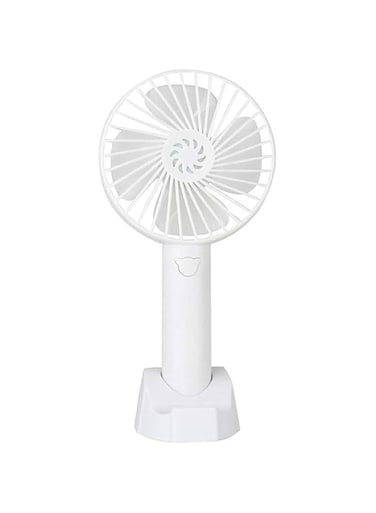 Battery Hand Hold Fan Hand Hold Battery Fan Electric Fan Handhold Hand Hold Battery Operated Fan Electric Handhold Fan Handhold Fans For Women (White)