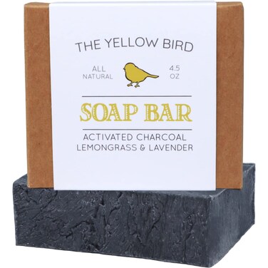 The Yellow BirdNatural Charcoal Soap Bar for Face, Body, Acne, and Sensitive Skin