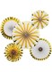 Creative Converting Paper Fan Set 5-Pieces- White/Gold