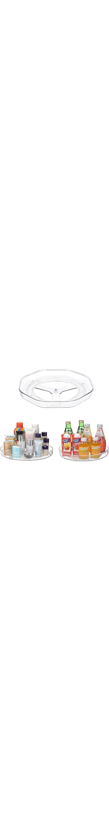 SYOSI Lazy Susan Organizer, 9" Clear Rotating Turntable Spice Rack for Kitchen Cabinet, Pantry, Fridge, Bathroom, and Vanity Makeup Storage
