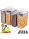 QUEENADA Cereal Food Storage Containers with Lids - BPA Free Plastic kitchen containers &amp; storage Set for Cereal, 4PCS Airtight Food Storage Containers with lids, Large Capacity Kitchen&amp;Pantry Storage