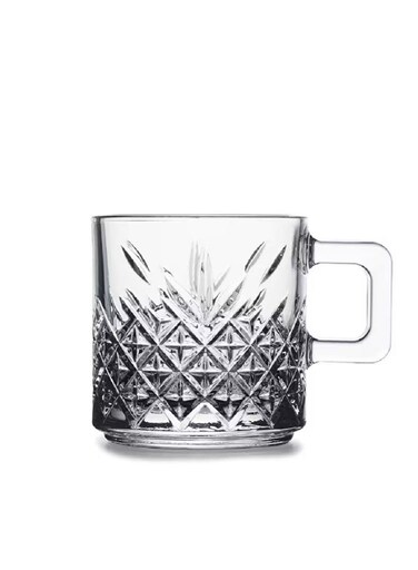2 Pieces Timeless Glass Mug Set 195 Ml Clear