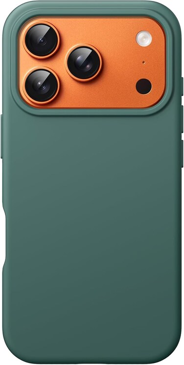 Liquid Silicone Case for iPhone 17 Pro Max 6.9-Inch, Silky Soft Touch Full-Body Protection, Anti-Scratch Shockproof Phone Cover with Microfiber Lining (Midnight Green)