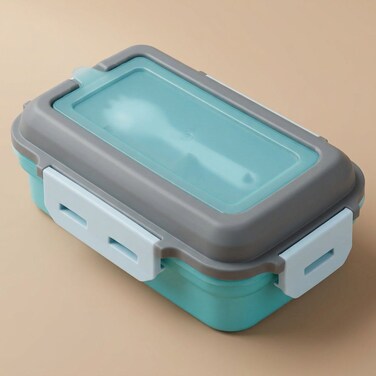 Al Saif Gallery plastic lunch box, 1.2 litres, rectangular, with lid - blue