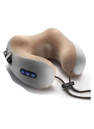 Rechargeable U Shaped Cervical Massage Pillow Neck Massager Vibration Neck Massage Pillow, Multifunctional Shoulder and Neck Electric Massager for Relax Muscles Fatigue
