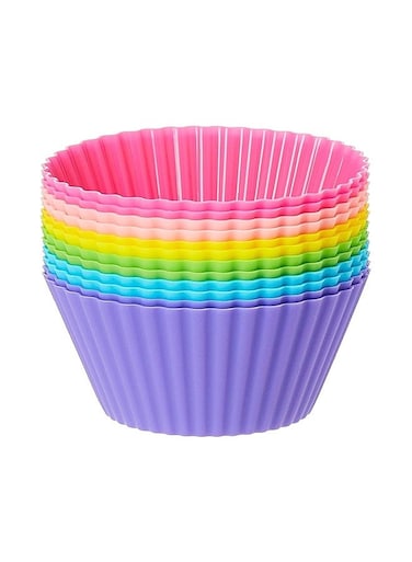 24 PCS Silicone Cupcake Non-Stick Muffin Cake Multicolored Chocolate Liner Baking Cup Mold