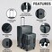 TACH Connectable 2 Pcs Luggage Set   20" &amp; 28" Spinner Luggage with TSA Locks   Hard Shell  Patented Built-In Connecting System Easily Links 6 Bags - Grey