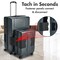 TACH Connectable 2 Pcs Luggage Set   20&quot; &amp; 28&quot; Spinner Luggage with TSA Locks   Hard Shell  Patented Built-In Connecting System Easily Links 6 Bags - Grey