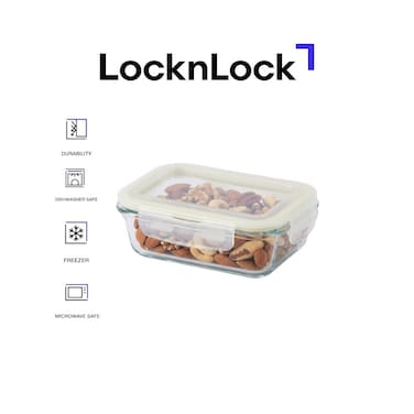 LocknLock Fresh Oven-Safe Glass Rectangular Container 185ml &ndash; Airtight, Leakproof &amp; Heat-Resistant