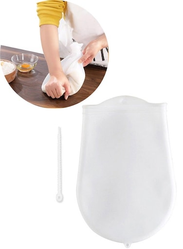 Silicone Dough Kneading Bag with Adjusting Rope Flour Mixer Bag for Easy Mixing of Bread Pastry Pizza Dough,Effortless Baking Kitchen Tool Accessory,Home Baking,DIY Pastry Projects,Pizza Nights Professional Bakery Use