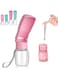AIKIDS Foldable Dog Water Bottle - Portable Dog Water Dispenser   Leak Proof &amp; Food Grade Plastic Dog Travel Water Bottle   Pet Water Bottle for Dog Cat Outdoor Walking Hiking Travel（Pink）