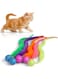 SHENGSEN Bouncy Tails Cat Toys-5 Packs,Magic Worm with Ball Toy for Cats,Fuzzy Worm Bouncy Balls Cat Toy