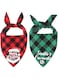 REMEL Christmas Dog Bandana Head Scarves Dog Bandana Triangular Scarf for Small, Medium and Large Dogs and Cats, Pack of 2