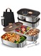 Stainless Steel Lunch Box Adult: 1200ML+1400ML Leakproof 304 Metal Bento Box with Airtight lid - Lightweight Lunchbox for Men Women - for Work Office School Picnic Outside with Thermal Bag &amp; Cutlery