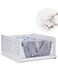 Stackable Plastic Storage Basket Foldable Closet Organizers and Storage Bins Drawer Shelf Storage Container for Wardrobe Cupboard Kitchen Bathroom Office