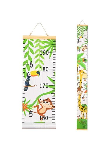 BPA Wall Height Chart Growth Chart for Kids Wooden Wall Ruler 7.9'' x 79'' Canvas Height Measurement for Wall Decor Forest Animals Hanging Height Measure Chart for Baby Girls Toddler Bedroom
