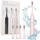 Necomi&reg;Sonic Electric Toothbrushes, USB Rechargeable Ultrasonic Tooth Brush with 4 Brush Heads 6 Cleaning Modes and Smart Timer IPX7 Waterproof Cleaning Toothbrushes for Adults and Kids(Pink)