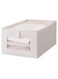 Foldable Cotton Linen Fabric Storage Bin with Clear Mesh Window - Stylish, Practical, and Versatile Organizer