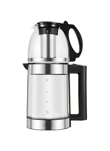 LAC LAICHY Glass Electric Kettle 2-in-1 Hot Water Boiler 2.2 Liter Capacity, Warming Function Energy and Keeps the Water, 360&deg; Rotating Base 1500W Free Water Heater Kettle for Coffee &amp; Tea Maker