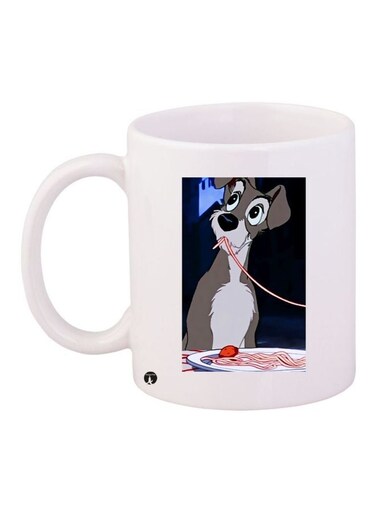 Dog Printed Coffee Mug White/Grey/Blue 11ounce