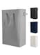 Odonata Slim Laundry Hamper Handles Collapsible Laundry Basket Thin Dirty Clothes Basket Narrow Laundry Bag Foldable Dirty Hamper 45L (Dark Grey)