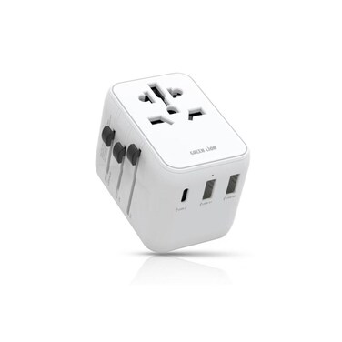 20W PD Universal Travel Adapter with Dual USB-A &amp; USB-C Ports, 2500W Max