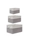 3-Piece Cotton Linen Storage Box Foldable Storage Box With Cotton Handle Grey