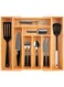 Bamboo Expandable Drawer Organizer for Utensils Holder, Adjustable Cutlery Tray, Wood Drawer Dividers Organizer for Silverware, Flatware, Knives in Kitchen, Bedroom, Living Room