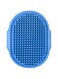 Grooming Glove, Dog Bath Brush with Adjustable Ring Handle, Rubber Massage Grooming Comb for Short Long Haired Dogs Cats, Removes Loose Fur Washing Gloves for Both Wet Dry Pets Hair (Blue)