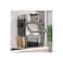 3-Tier Microwave Oven Rack &ndash; Adjustable Metal Kitchen Shelf with Sliding Door Cabinet