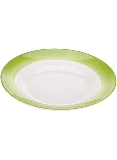 Servewell 23 Cm Delicate Green Rim Soup Plate Green