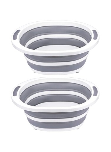 DOOKOO Collapsible Dishpan 7.5L Plastic Sink Dish Basin Cutting Board Foldable Food Tub for BBQ Picnic Camping Portable Washing Dishes Basket Space Saving,2 pack