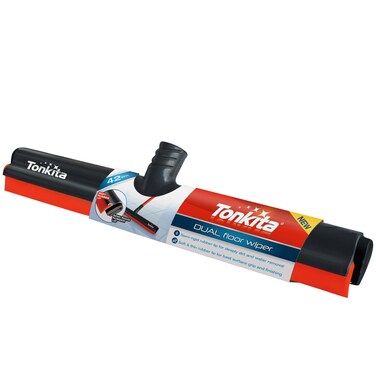 Tonkita Grey Dual Rubber Floor Wiper 42cm &ndash; Double Lip Floor Squeegee for Water &amp; Dirt Removal, Heavy Duty Rubber Floor Cleaner for Tiles, Marble &amp; Wet Surface Cleaning