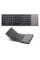 Foldable full-size Bluetooth keyboard with touchpad and PU leather cover for iOS, Windows &amp; travel.