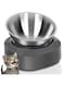 AYADA Raised Cat Food Bowl, Stainless Steel Cat Dish for Food Water Anti Vomiting Elevated with Stand Ergonomic Lifted Slanted Tilted 15 Angle Metal Single Kitty Kitten Wet Food Bowl Pet Bowl (Single)