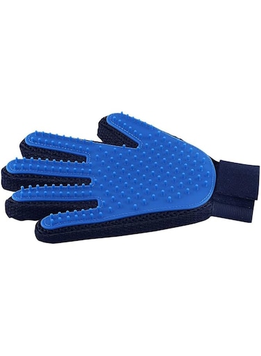 Mumoo Bear Shedding Brush Gloves Massage Tool For Dog/Cat, Blue